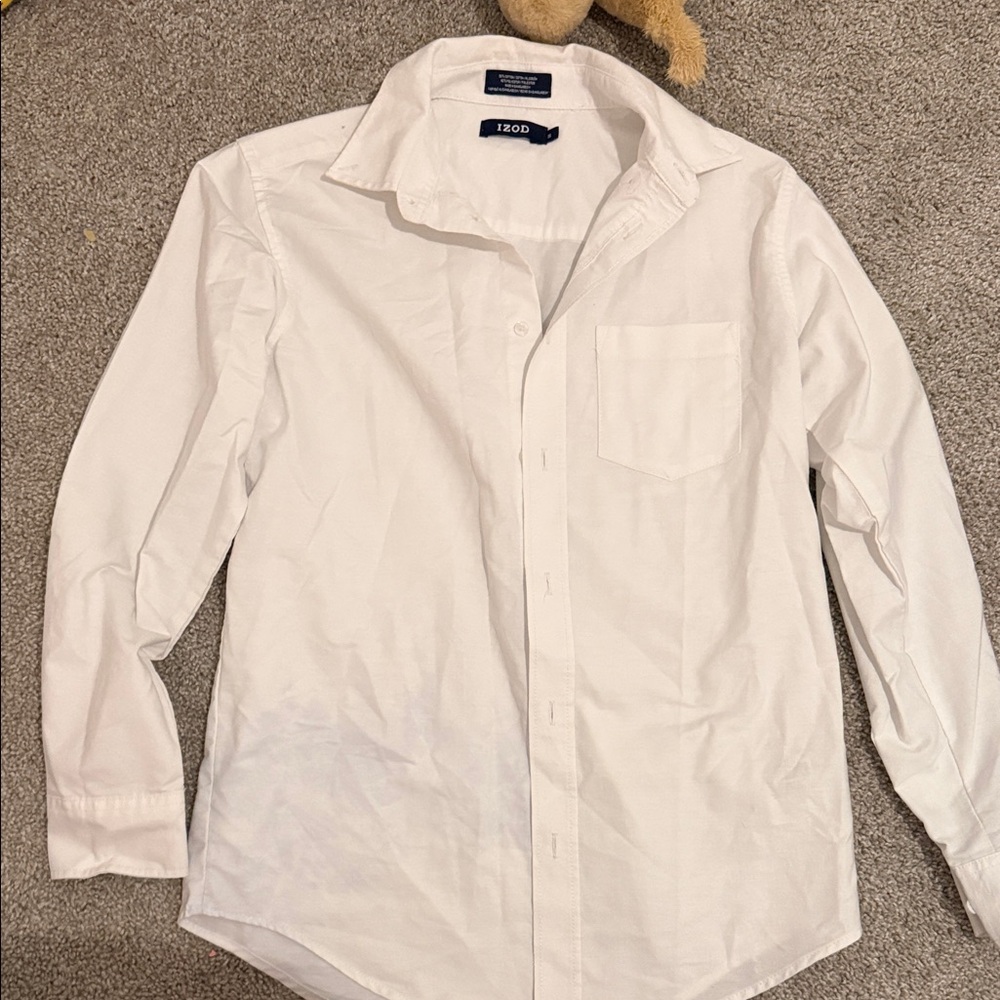 IZOD Men's Classic White Button Down Shirt